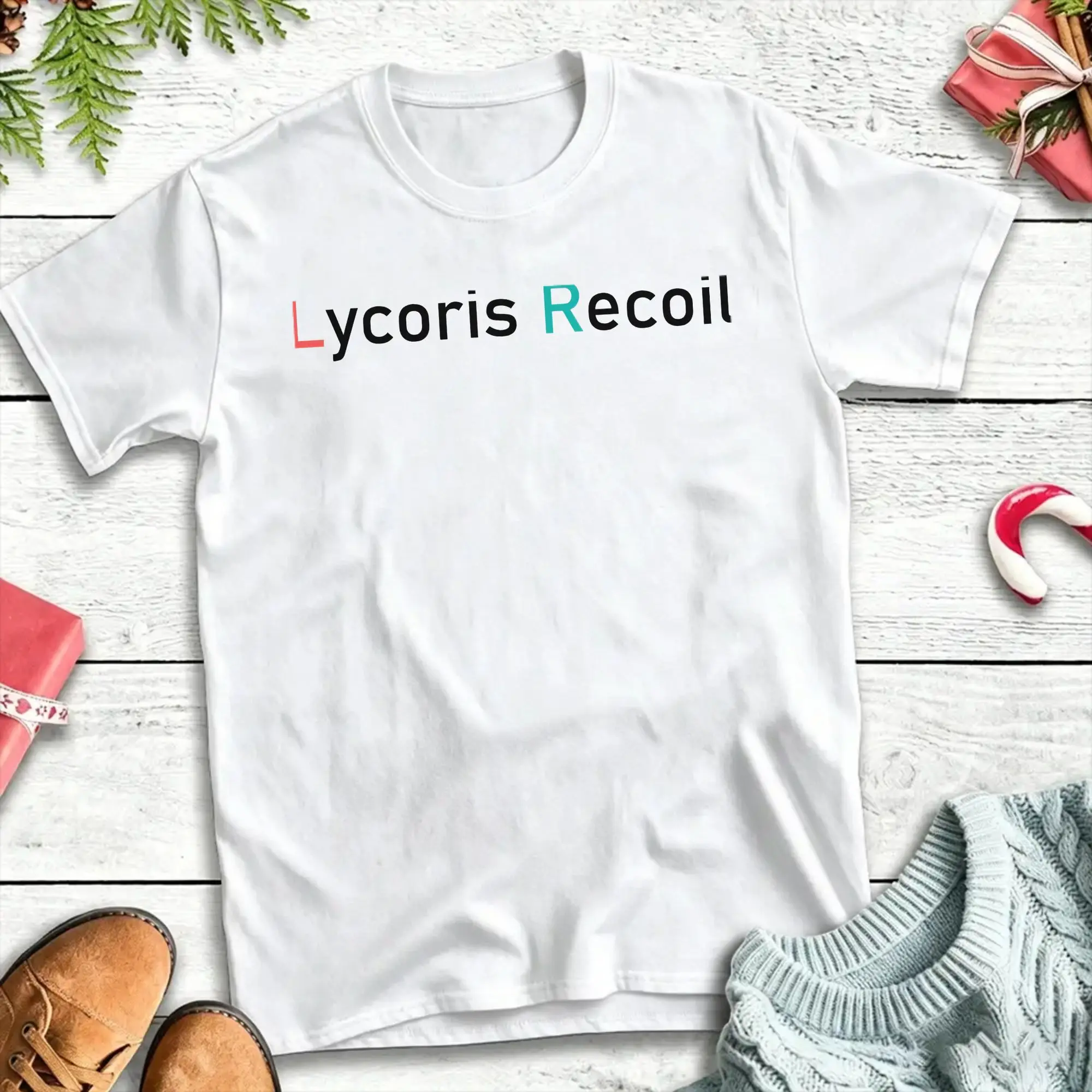 Lycoris Recoil  T Shirt Men Cotton Novelty T-Shirts O Neck  Tee Shirt Short Sleeve Clothes 4XL 5XL 6XL