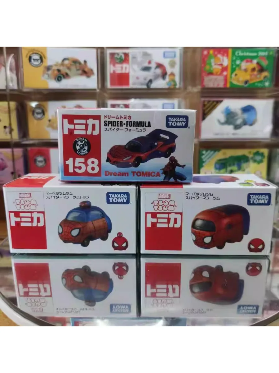 Takara Tomy Tomica Premium TP Scale Car Model Marvel Spider-Man Roadster No. 158 Kids Room Decor Halloween Xmas Gift Toys