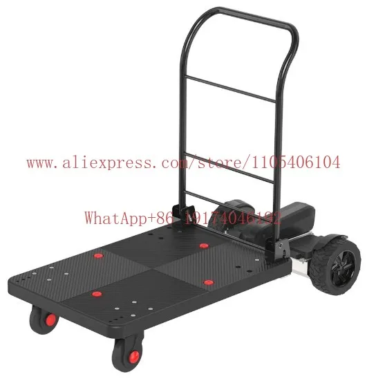 Small electric trolley, flat plate somatosensory logistics, picking, folding, warehousing and handling view 2