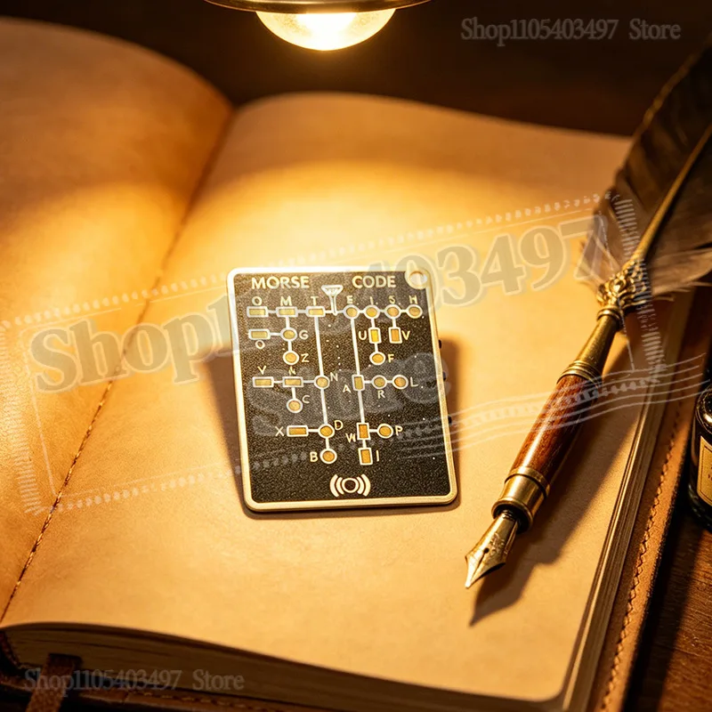 

2026 Morse Code Trainer Card Pro PCB Style Interactive LED Telegraph Practice Device for Adult Learning Encryption Training
