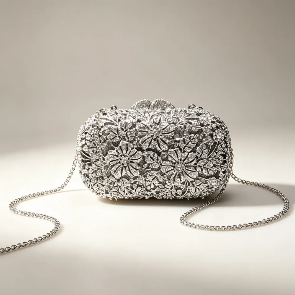 Diamond-encrusted dinner bag women's mini clutch bag, high-end shiny dress with banquet diamond bag