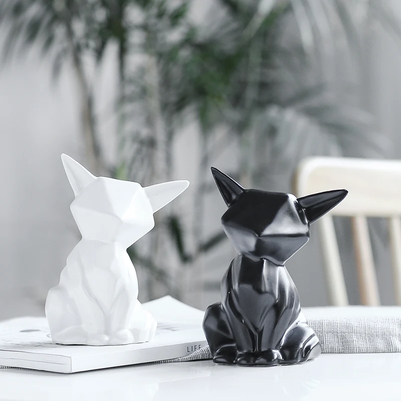 

Nordic Ceramic Fox Figurine Home Decor Items Home Office Cabinet Decor Animal Sculptures & Figurines Aesthetic Room Decoration