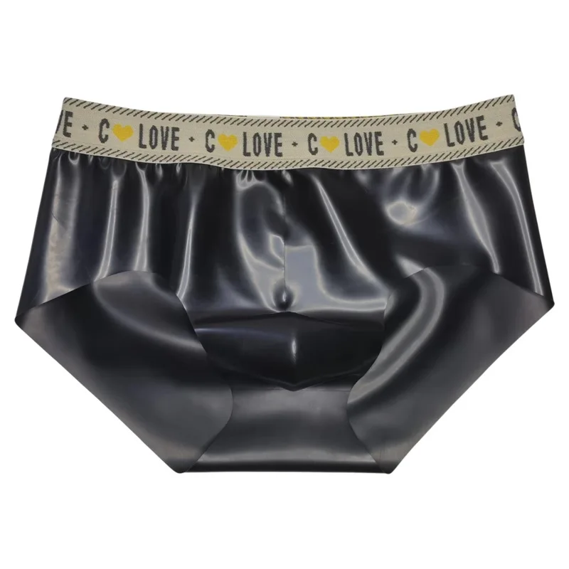 Men‘s Sexy Latex Briefs Seamless Invisible Panties Nightwear Translucent Rubber Gay Porn Low Rise Scrotum Bulge Pouch Underpants