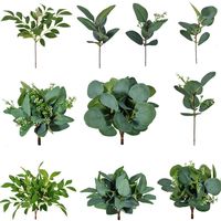 1/10PCS Artificial Plant Eucalyptus Leaves Greenery Stems With Flower Fake Plants Gift Home Decor Wedding Party Wedding Ornament