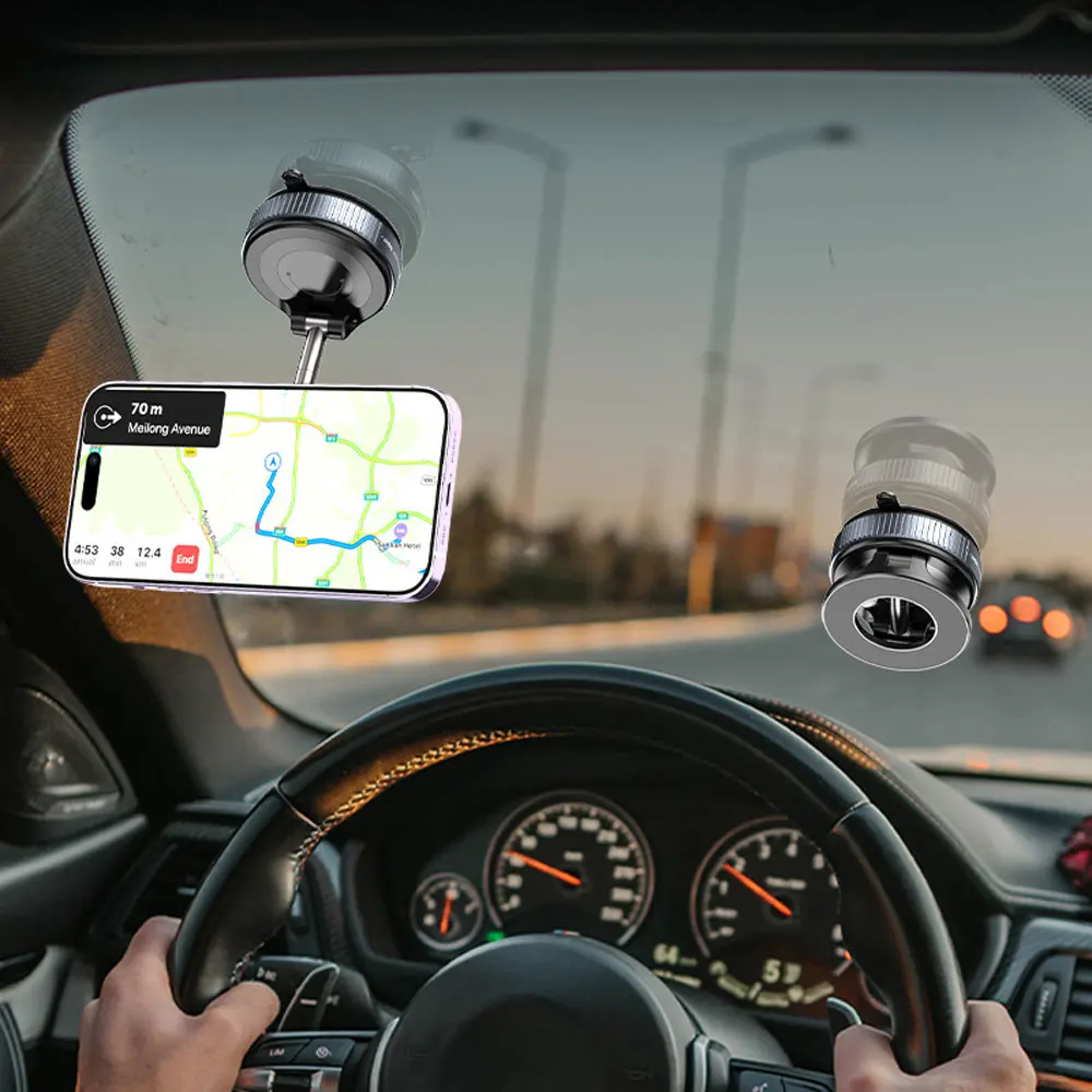 2025 جديد K007 ل Magsafe حامل هاتف السيارة شفط كأس فراغ الهاتف المغناطيسي Hholder 360 حامل هاتف قابل للدوران وقابل للطي