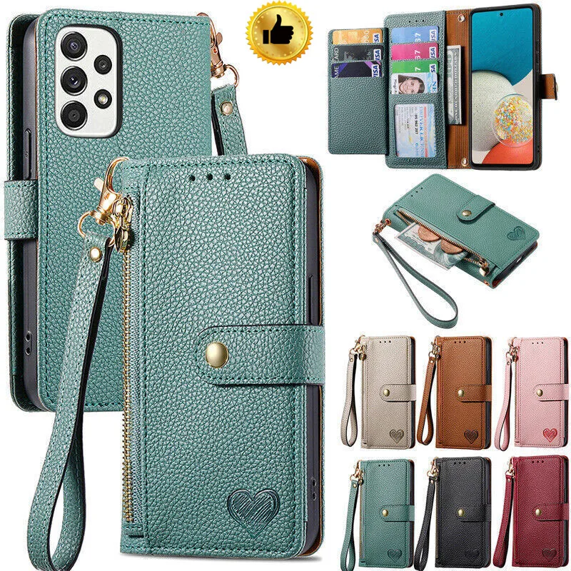 Flip Leather Zipper Wallet Card Case For Oneplus 9 9R 9RT 10 Pro 10T 11 11R 1+Nord N100 N200 N300 N30 Wrist Strap Cover Lanyard