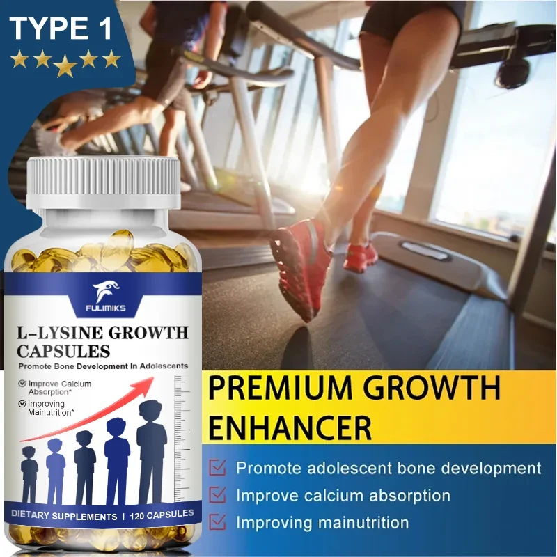 كبسولات مكملة L-Lysine، الأحماض الأمينية، امتصاص الكالسيوم، دعم دعم مفاصل نمو العظام، وظيفة المناعة - نباتي