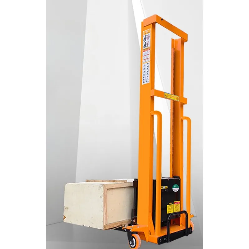 Portable electric self-mounted forklift