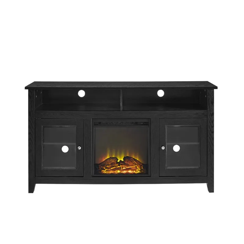 Woven Paths Highboy 2 Door Electric Fireplace TV Stand for TVs up to 65