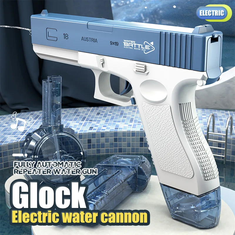 Glock Electric Water Gun with Backpack Auto-Shot Outdoor Kids Water Battle Toy