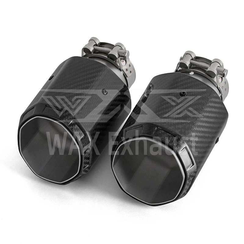 

1 Pcs Universal Car Carbon Fiber Stainless Steel Tail Throat Muffler Tips New Design Car Accessories Glossy Exhaust Muffler Tip