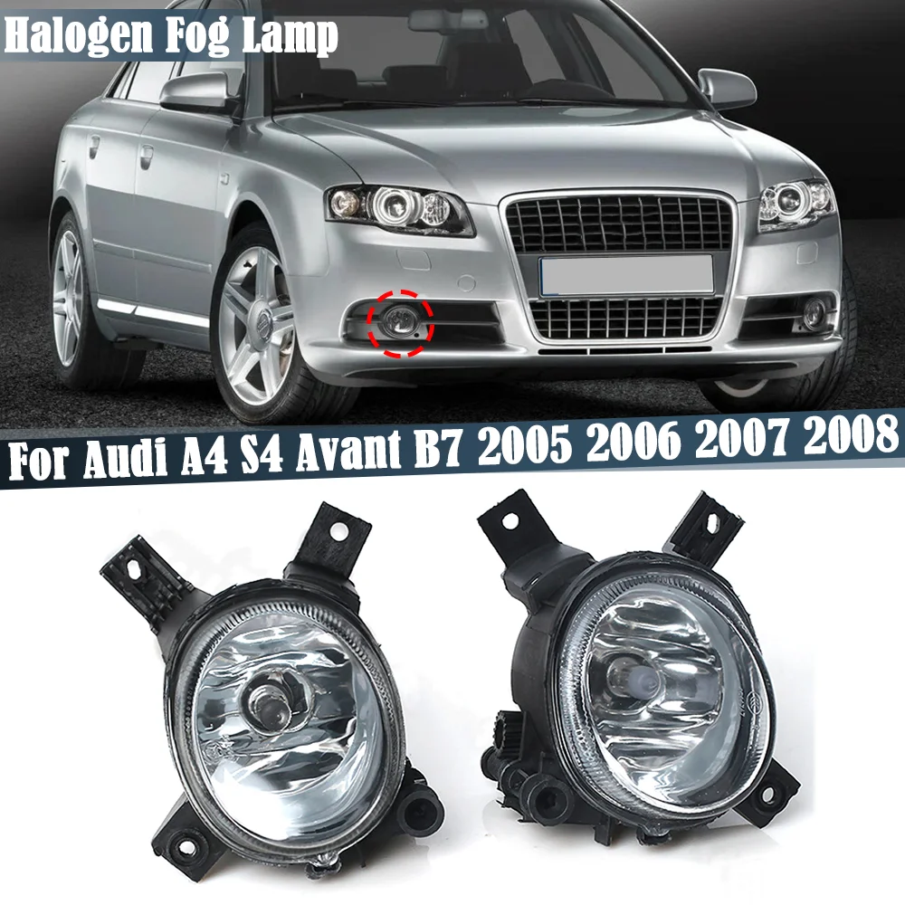 Halogen Fog Light For Audi A4 S4 Avant B7 2005-2008 8E0941699C 8E0941700C Front Bumper Fog Lamp With Bulbs Car Accessories