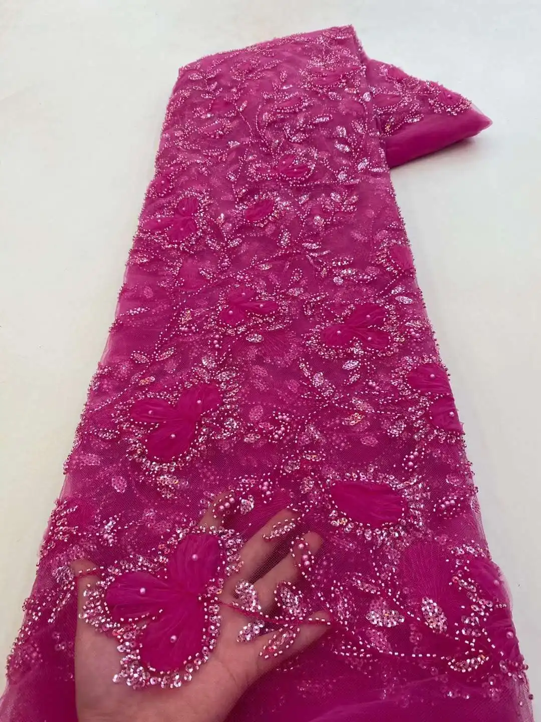 

Африканская кружевная ткань с бусинами и блестками, французская сетка, тюль, платье для свадебной вечеринки, новинка 2023 года, высокое качество