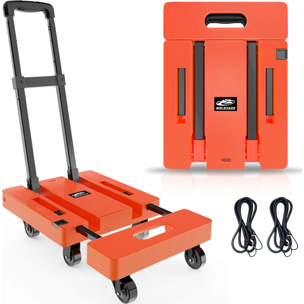 

Truck Portable Dolly Cart with Wheels Foldable 500LB Heavy Duty Luggage Cart Collapsible Hand Cart Moving Dolly