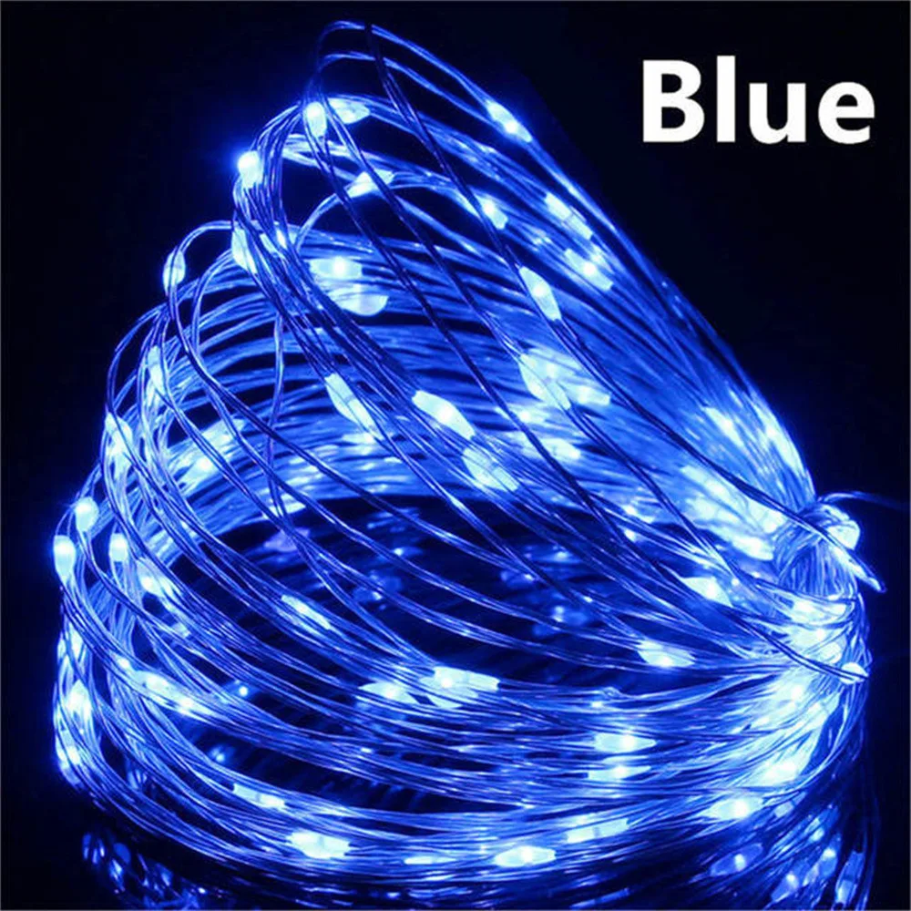 10/20/30M USB LED Lichterketten Kupfer Silber Draht Girlande Licht Wasserdicht Fairy Lichter Für Weihnachten hochzeit Party Dekoration