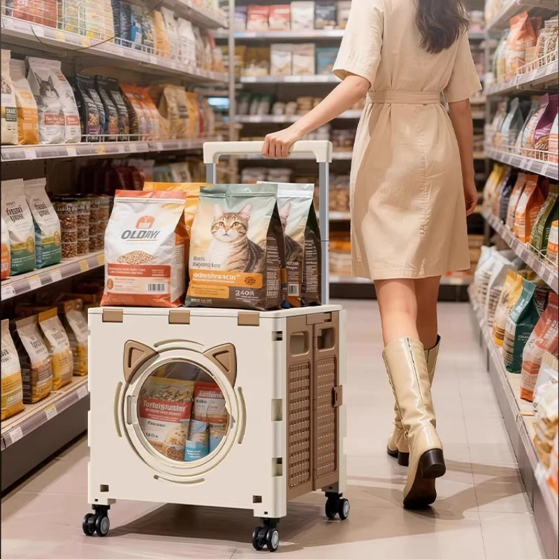 

Сумка-переноска для кошек и собак, портативная, на колесиках, большой вместимости, складной чемодан, авиационный контейнер, клетка для кошек