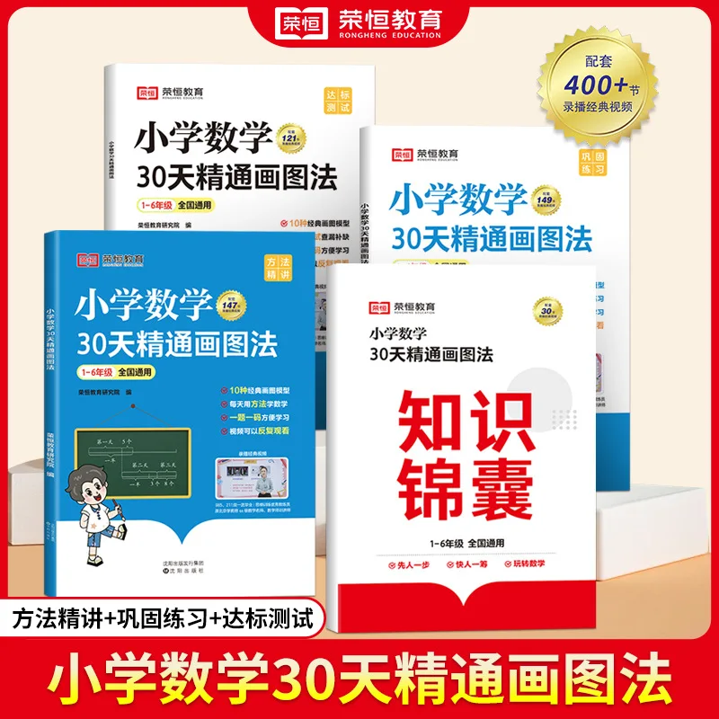 Primary School Mathematics Training, Mathematics Specialized Knowledge Books for Grades 1-6, 4 Books