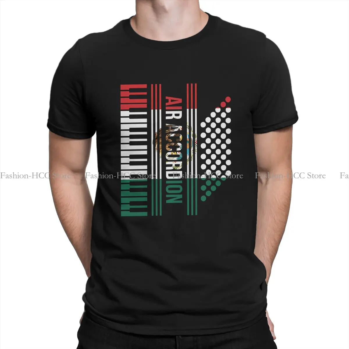 Mexican Flag Polyester TShirt for Men Air Accordion Humor Leisure Sweatshirts T Shirt High Quality Trendy