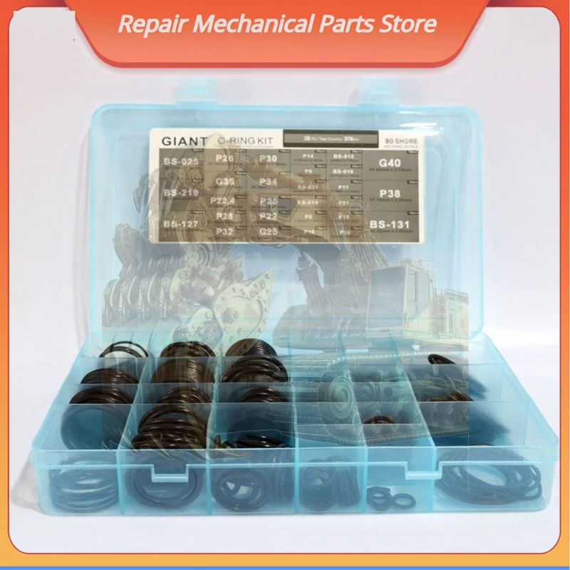 

For 90 Shore O-ring Kit Excavator O-ring Repair Box Seal Kit