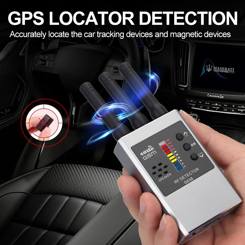 

Wireless Hide Camera Detector GPS Tracker Detects Locator Anti-spy Finder Anti Candid Camera GSM Audio Bug RF Signal Scanner