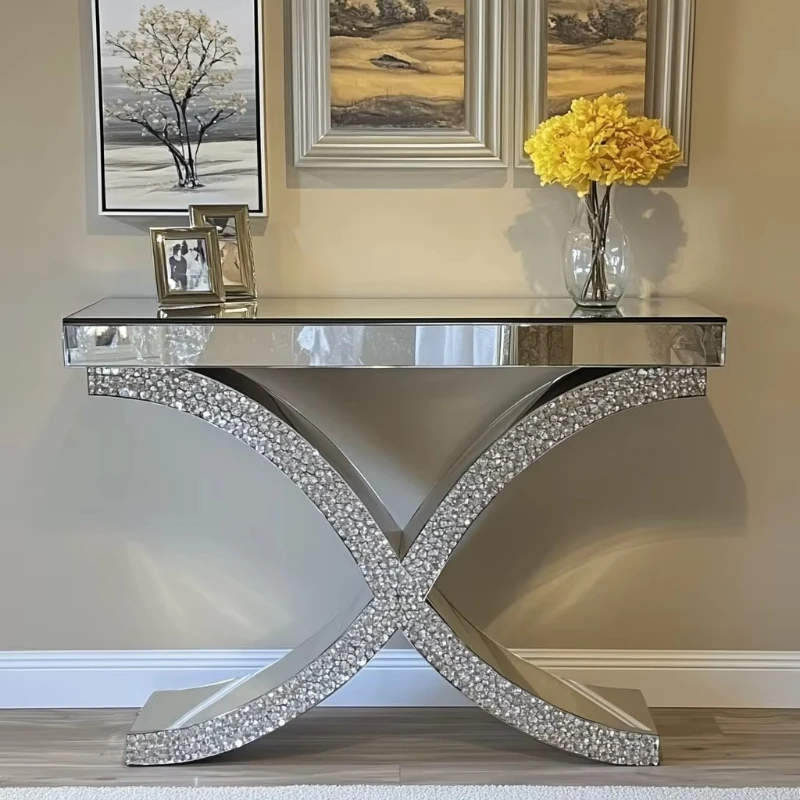 

Mirrors, crystals, diamonds, consoles, tables, home furniture, living room or entryway