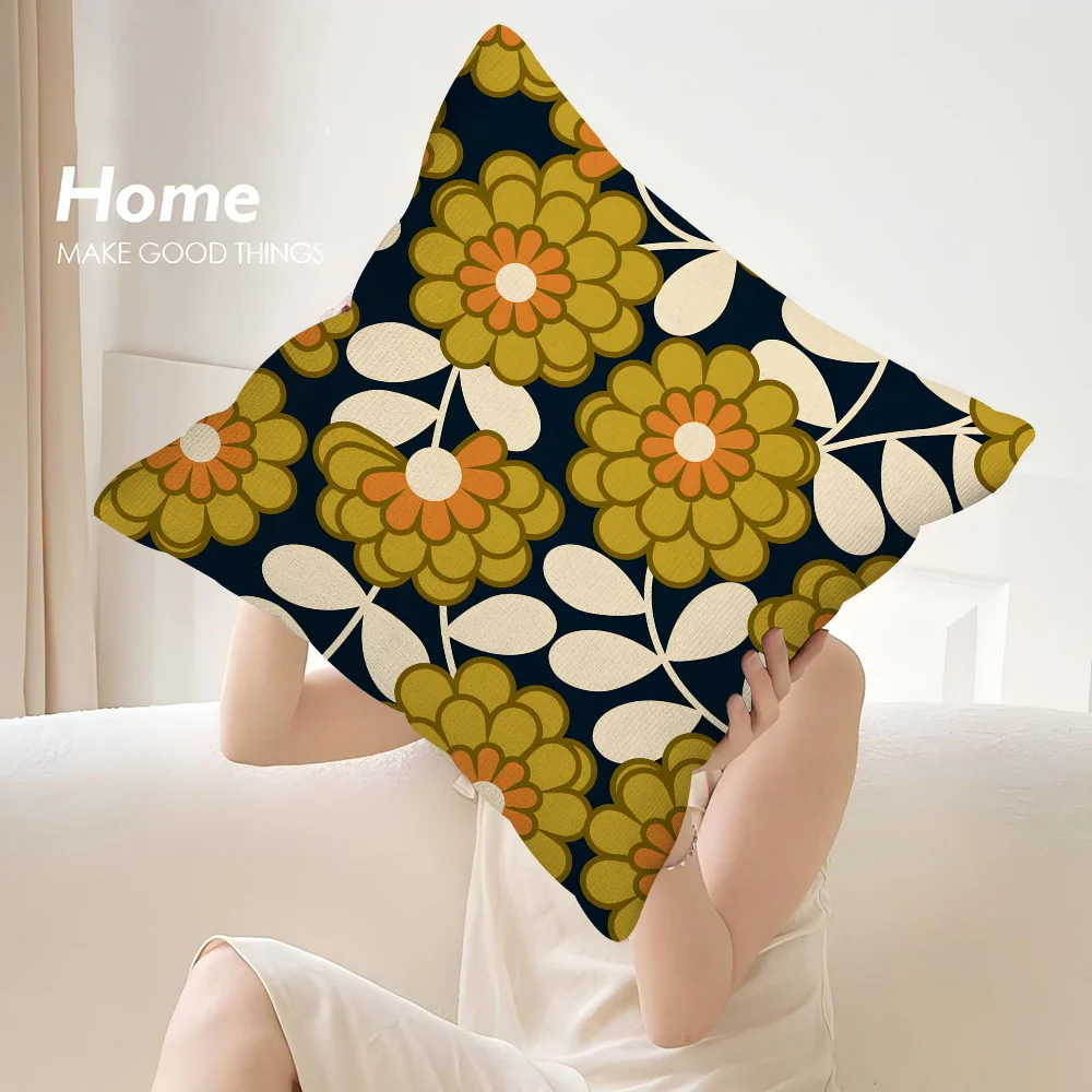 Art O-Orla Kiely Flower Pillow Case Sofa Decorative Home Double-sided Print Plush Square Throw Pillow Covers Cushion Decor Cover