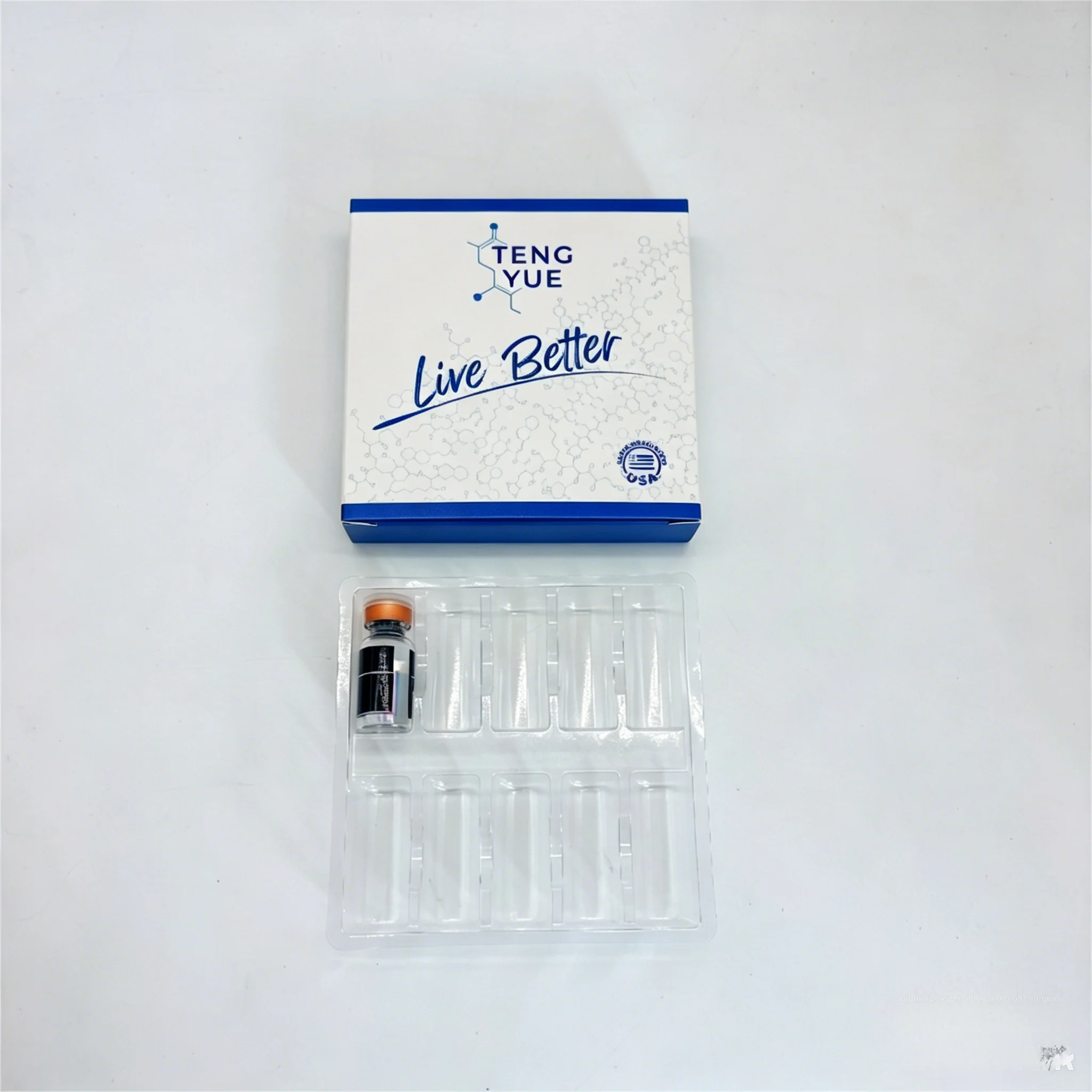 

Waterproof Vinyl Label Stickers Custom Paper Boxes for 3ml 5ml 10ml Peptide Powder Small Vials