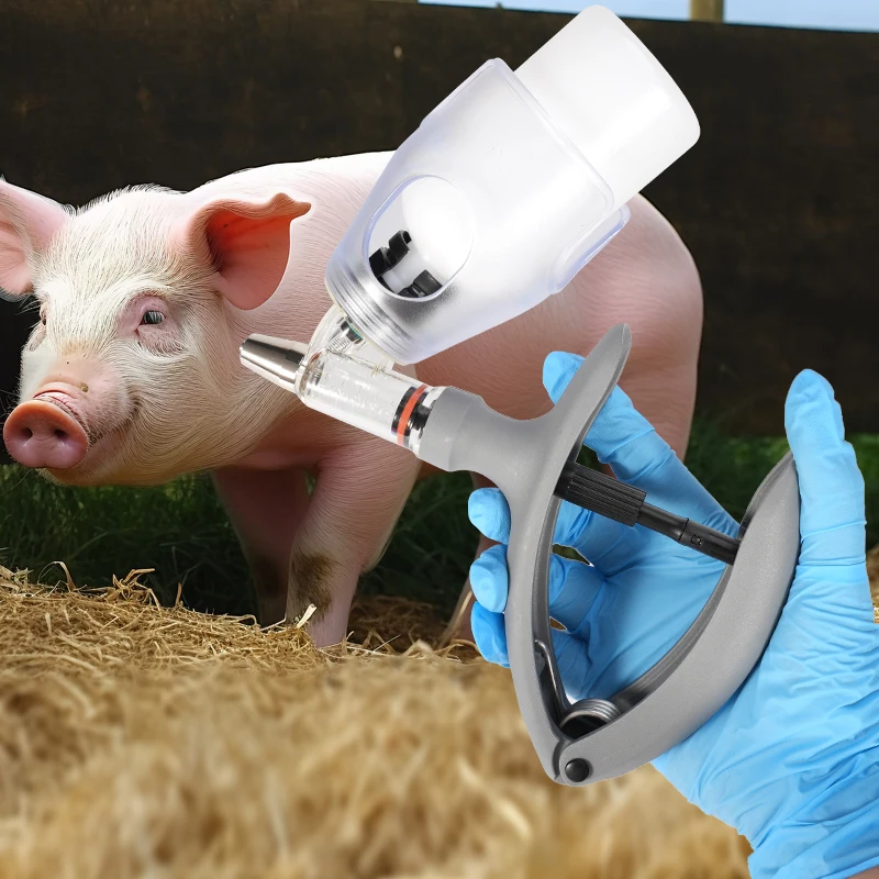 Automatische Tierimpfspritze mit 28cm/38cm Verlängerungsrohr und 10 Nadeln, Veterinär-Impfinjektor, Einstellbar – Detail 3