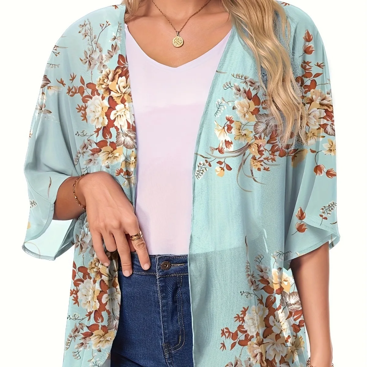 Summer Long Flowy Kimono Cover Up Tops Kimono Cardigan Coat Outwear Blouse Bohemian Bikini Hawaii Chiffon Shirt Beach Party