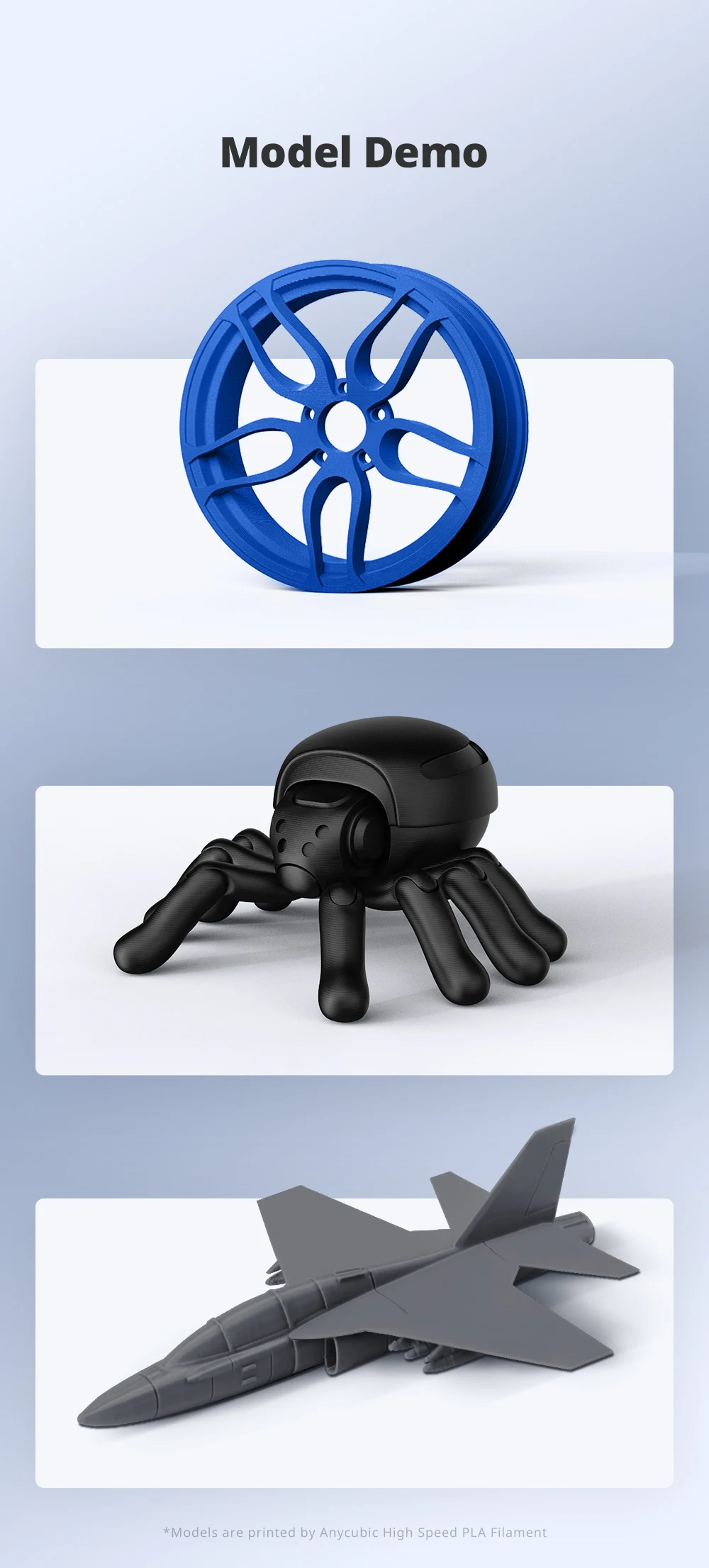 ANYCUBIC Hochgeschwindigkeits-PLA-Filament 1,75 mm Kunststoff für 3D-Drucker 1 kg/Rolle Gummi-Verbrauchsmaterial für ANYCUBIC Kobra 2-Serie – Detail 11