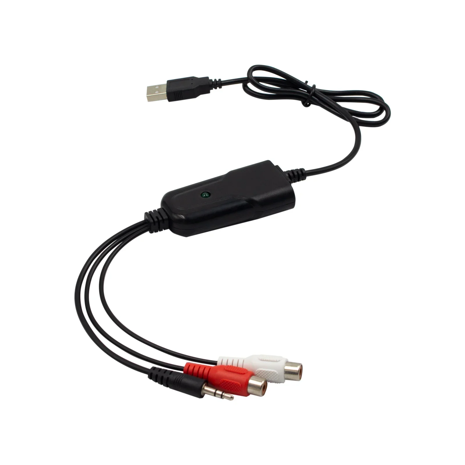 USB 2.0 Audio capture card Audio RCA L/R + 3.5mm Audio to USB up to 96KHz Wave/MP3 for MD Tape Phono CD player Laptop