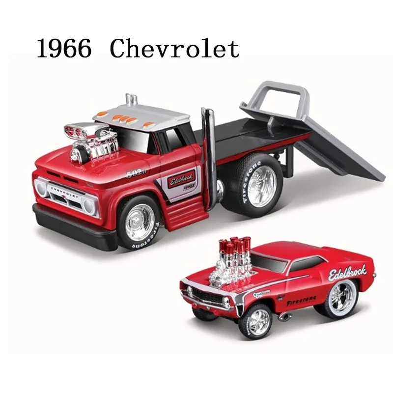 Maisto-máquinas musculares Chevrolet 1:64 1966, fundición a presión, modelo de transporte de coche de aleación, modelo clásico, coleccionables para adultos, regalo de recuerdo