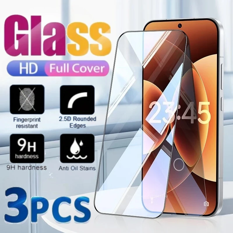 

HD-пленка для Xiaomi 17 Pro Max 9H, защитная пленка из закаленного стекла для Xiaomi 17 Pro, черная край, полное покрытие, передняя пленка