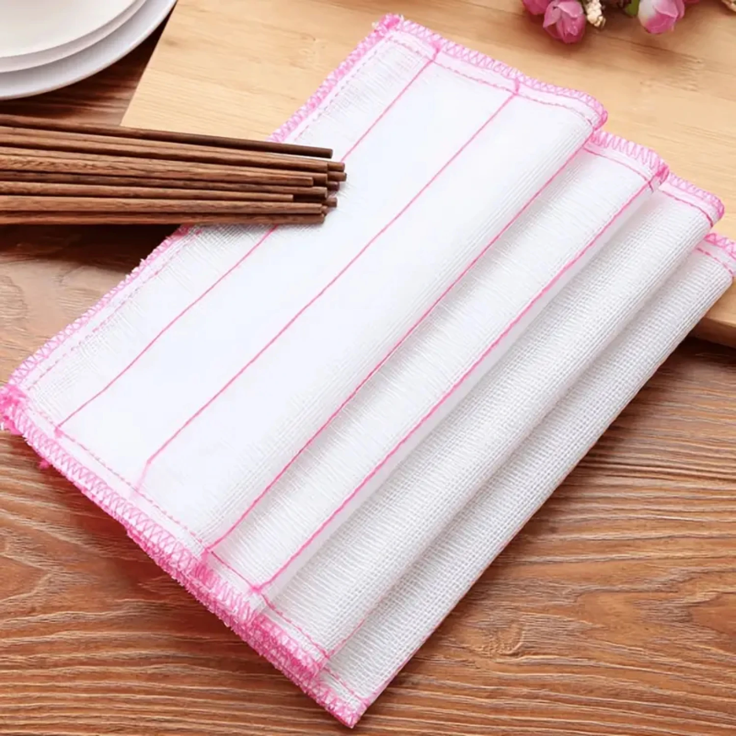 Cotton Yarn Absorbent Dishwashing Towel Household Kitchen Cleaning Cloth Non Stick Scouring Sink Brush Face wash headband