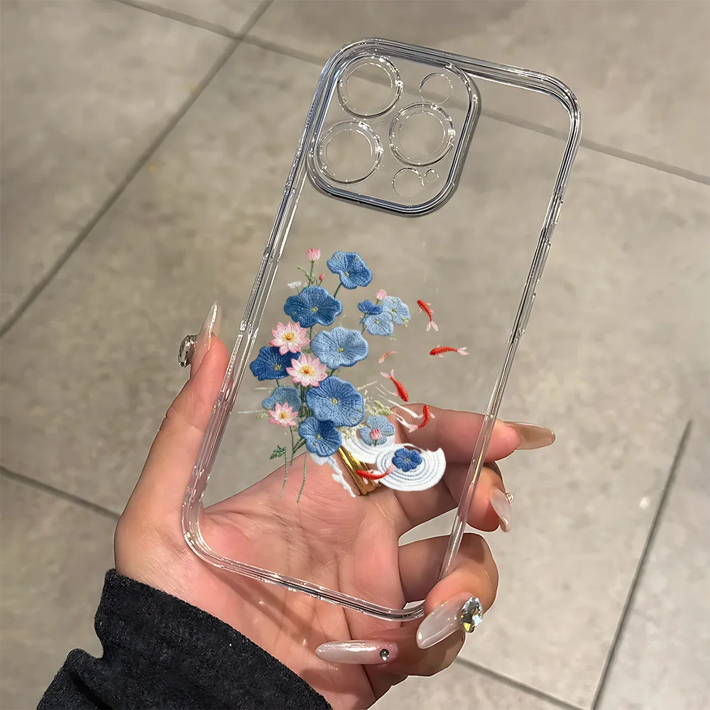 

Lotus Carp Silicone Phone Case for IPhone 17 16 15 14 13 12 11 Pro Xs Max Air Mini 7 8 6 6s Plus SE 2020 2022 Cover