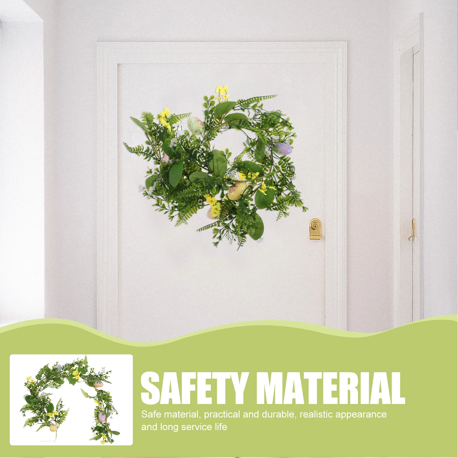 

1pcs Easter Egg Decoration Realistic Artificial Vines Wall Hanging Plants Indoor Teen Room Greenery Simulation Flower Vine Decor