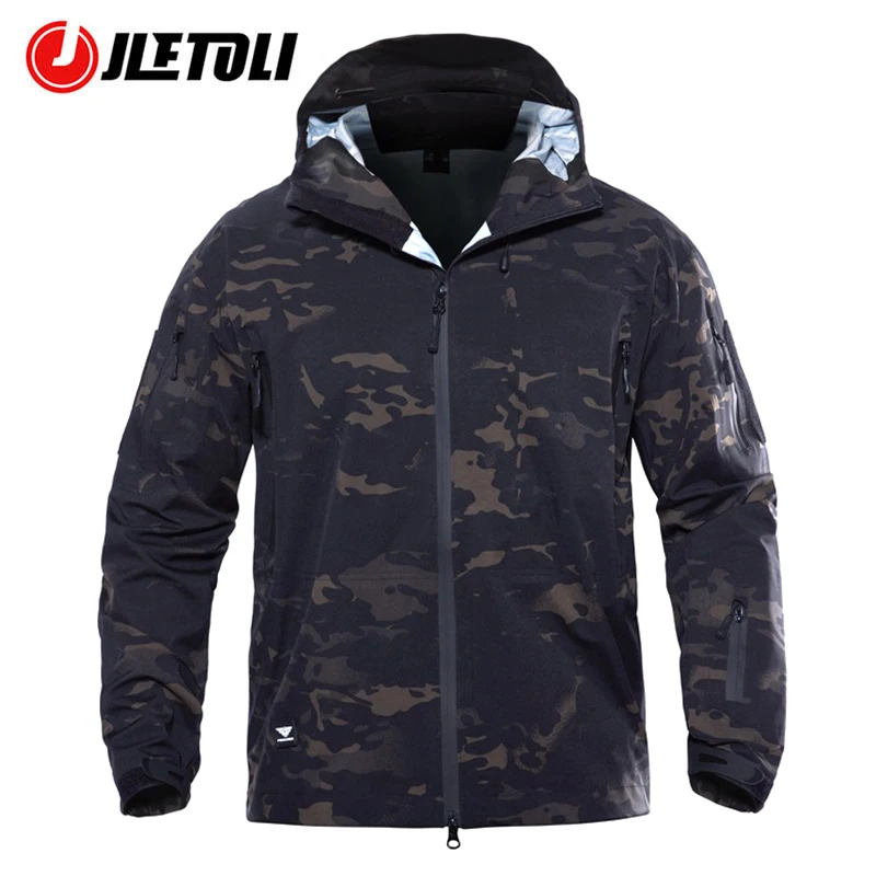 JLETOLI Waterproof Jacket Windbreaker Winter Outdoor Hiking Jacket Men Women Coat Windproof Hard Shell Jacket Tactics Clothes