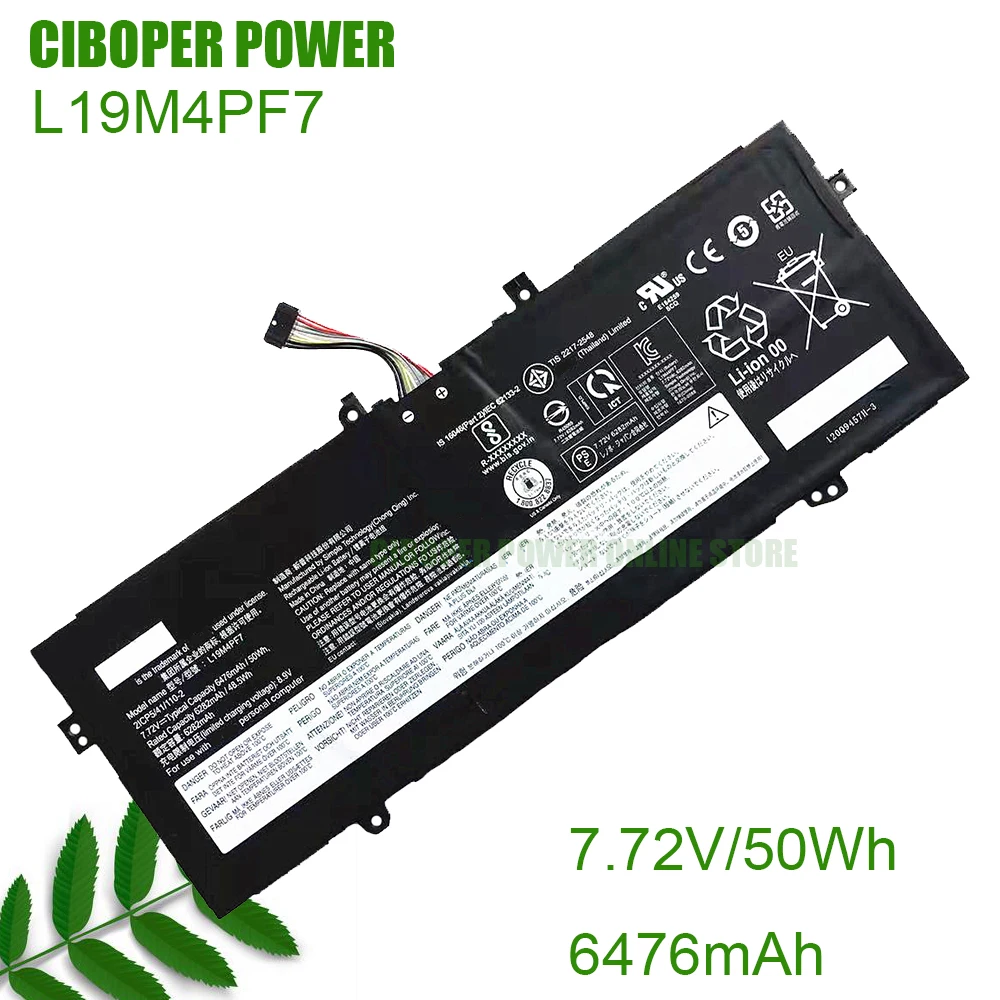 

CP Genuine Laptop Battery L19M4PF7 7.72V/50Wh/6476mAh For Yoga 7 Carbon 13ITL5 YOGA 13S 2021 Notebook