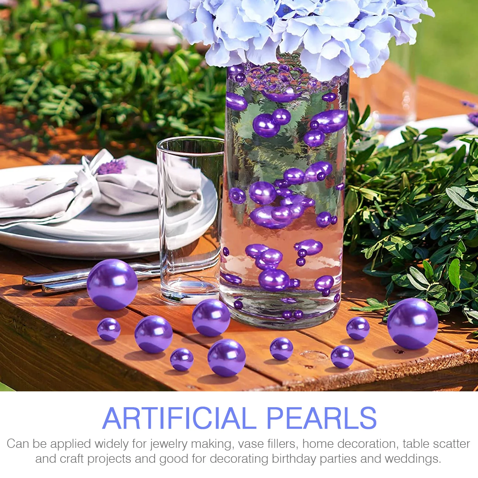 ลูกปัดประดิษฐ์ 125 ชิ้น สีม่วงเข้ม สำหรับตกแต่งแจกัน ทำจากพลาสติก ABS