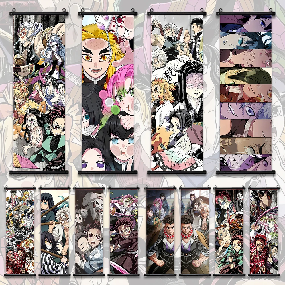 

Scroll Wall Hanging Tanjiro HD Demon Slayer Home Decor Gifts Bedroom Living Room Decoration Canvas Prints Anime Nezuko Artwork