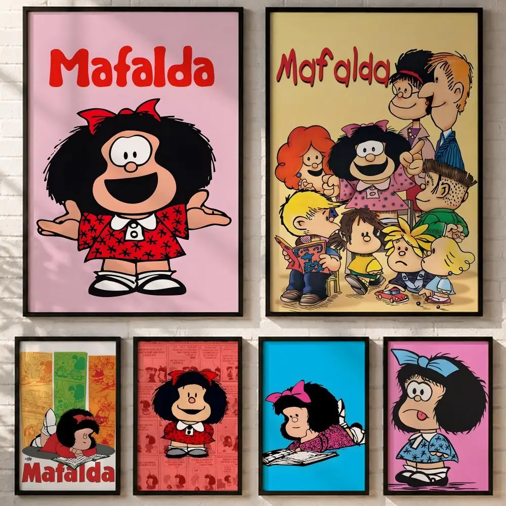 Argentine Comic Mafalda Poster HD poster wall art self-stick no-residue for home cafe office great gift