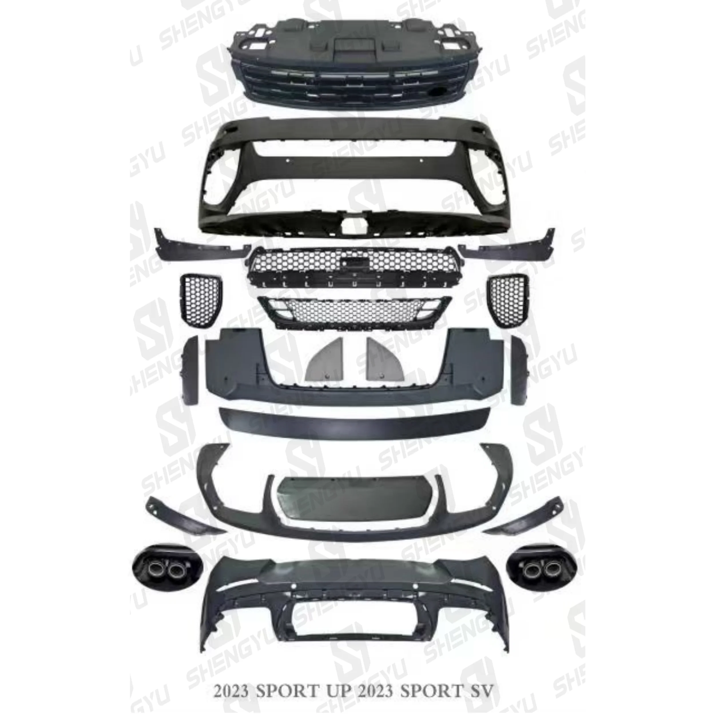 

High Quality Car Bumpers Body Kit for RANGE ROVER SPORT 2023 Upgrade to 2023 Sport SV Model Front and Rear Bumper Grille