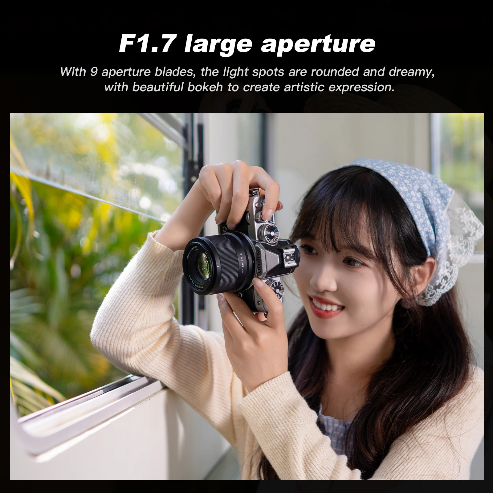 VILTROX เลนส์กล้องเลนส์กล้องถ่ายรูป F1.7 56มม., เลนส์กล้อง DSLR ขนาดเล็กสำหรับ Nikon Z-Mount Fujifilm X-mount
