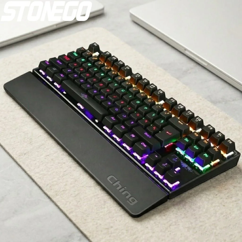 RGB Wired Mechanical Gaming Keyboard 26 Keys Anti-ghosting LED Backlit Gaming Accessories for PC and Laptop