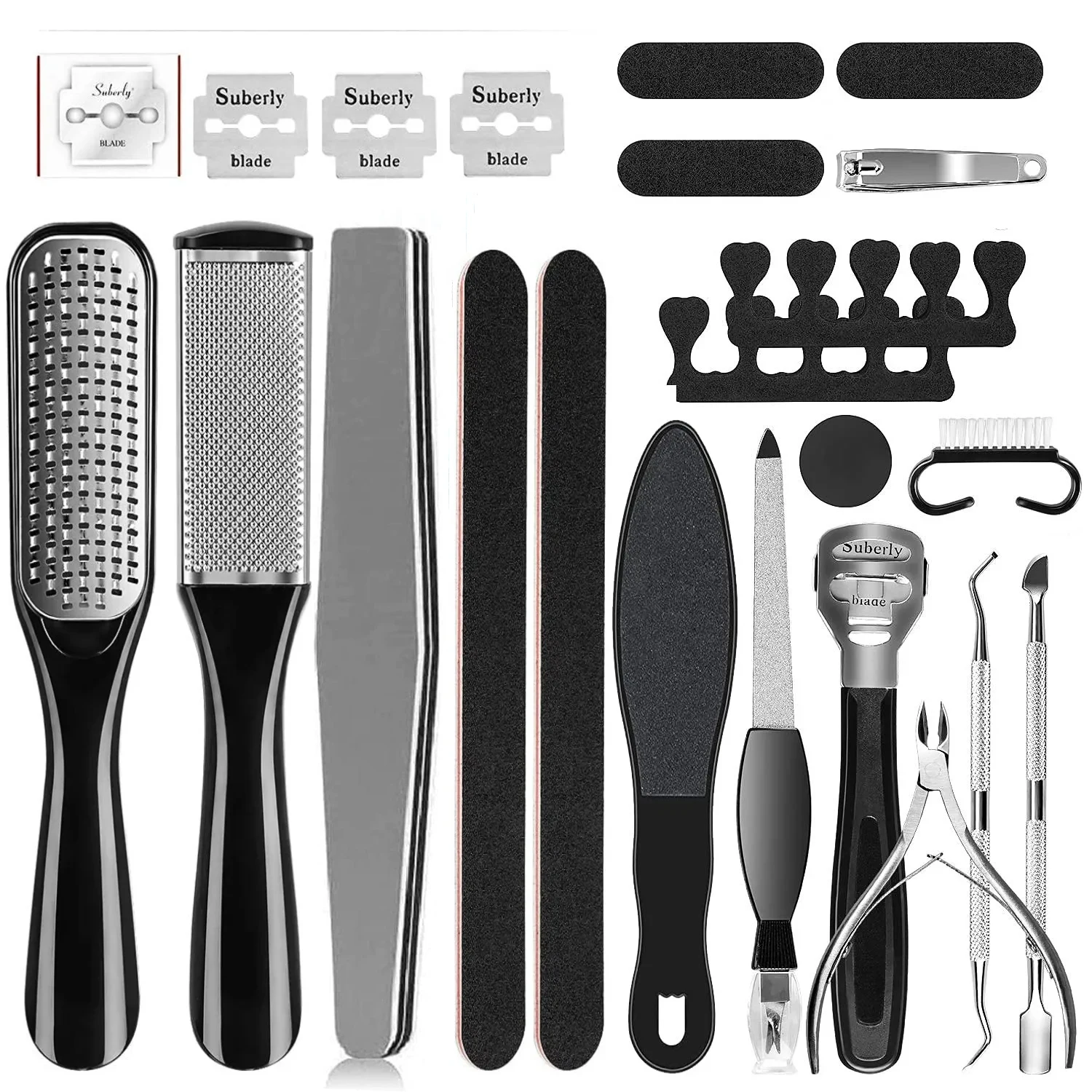 

23 in 1 Foot Care Tool Pedicure Kit Stainless Steel Professional Pedicure Tools Set Foot Rasp Peel Callus Dead Skin Remover