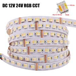 5M 300LEDs RGBCCT LED Strip 12V 24V Waterproof LED Tape RGB WW CW Color Temperature Adjustable 6Pin 5 IN 1 LED Lights For Room