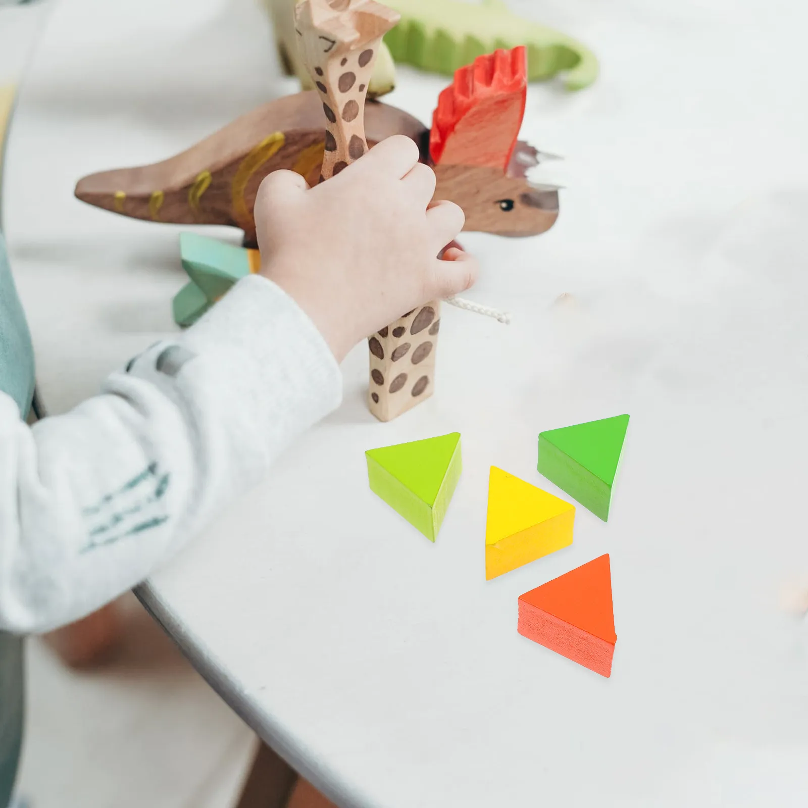 

Набор деревянных блоков с геометрическими фигурами, яркие цвета, развивающая головоломка для раннего обучения, улучшает когнитивные способности детей