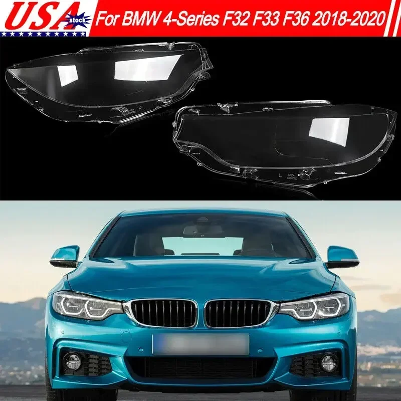 

2x Headlight Headlamp Lens Cover Clear For BMW F32 F33 F36 M4 F82 F83 2018-2020