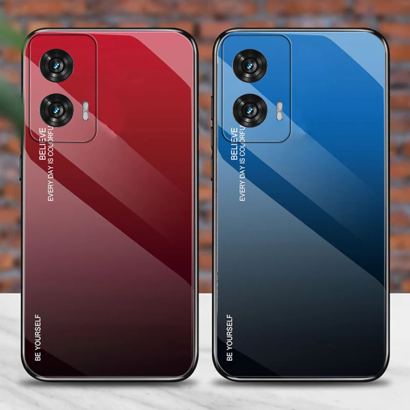 

Auroras For Moto G96 G56 G86 Power Cover Tempered Glass Gradient PC Plastic Hard Shell For Moto G56 G96 G86 Power Phone Case