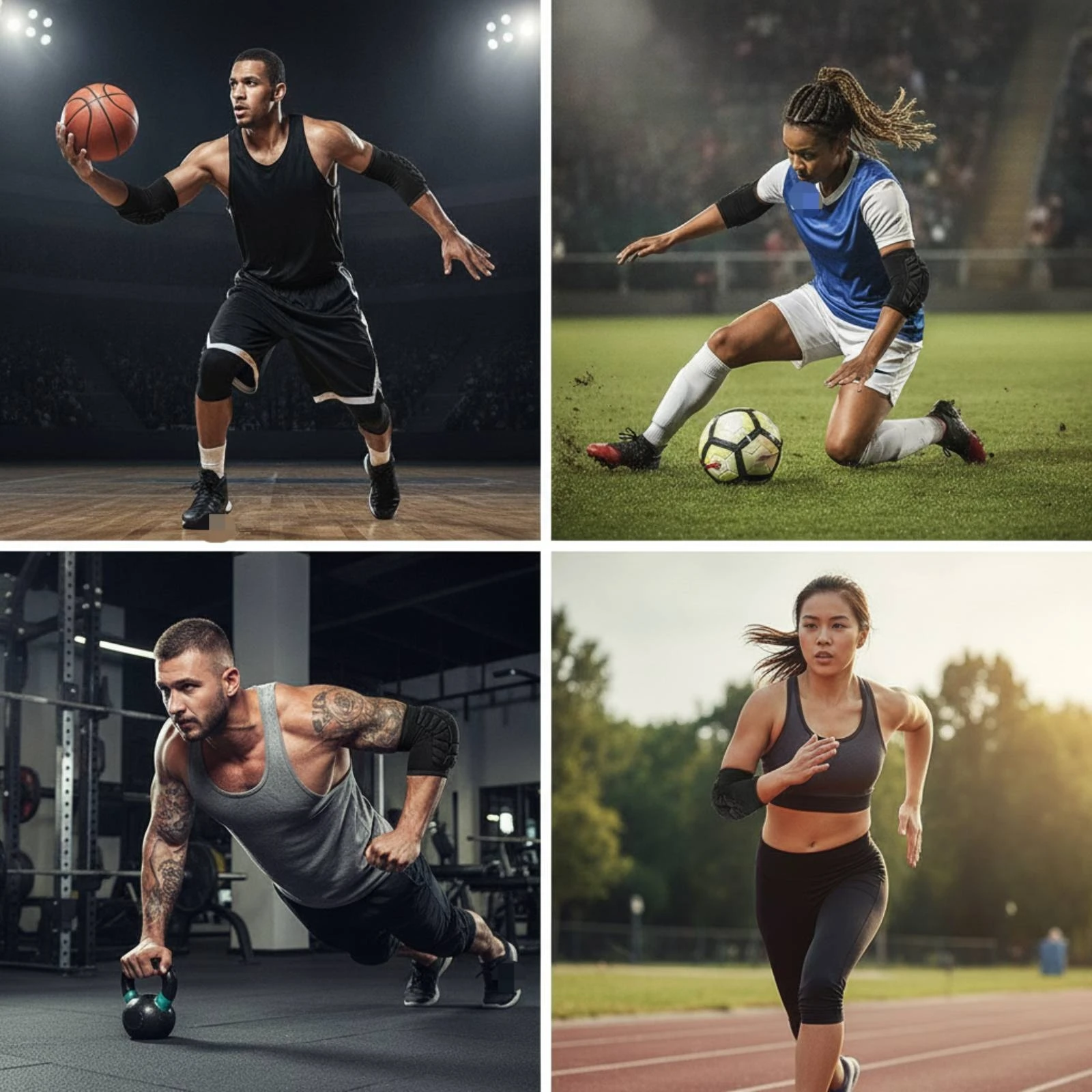 Compression Elbow Pads Defensive Padded Elbow Sleeves Non-Slip Lightweight for Basketball Players, Training, Cycling